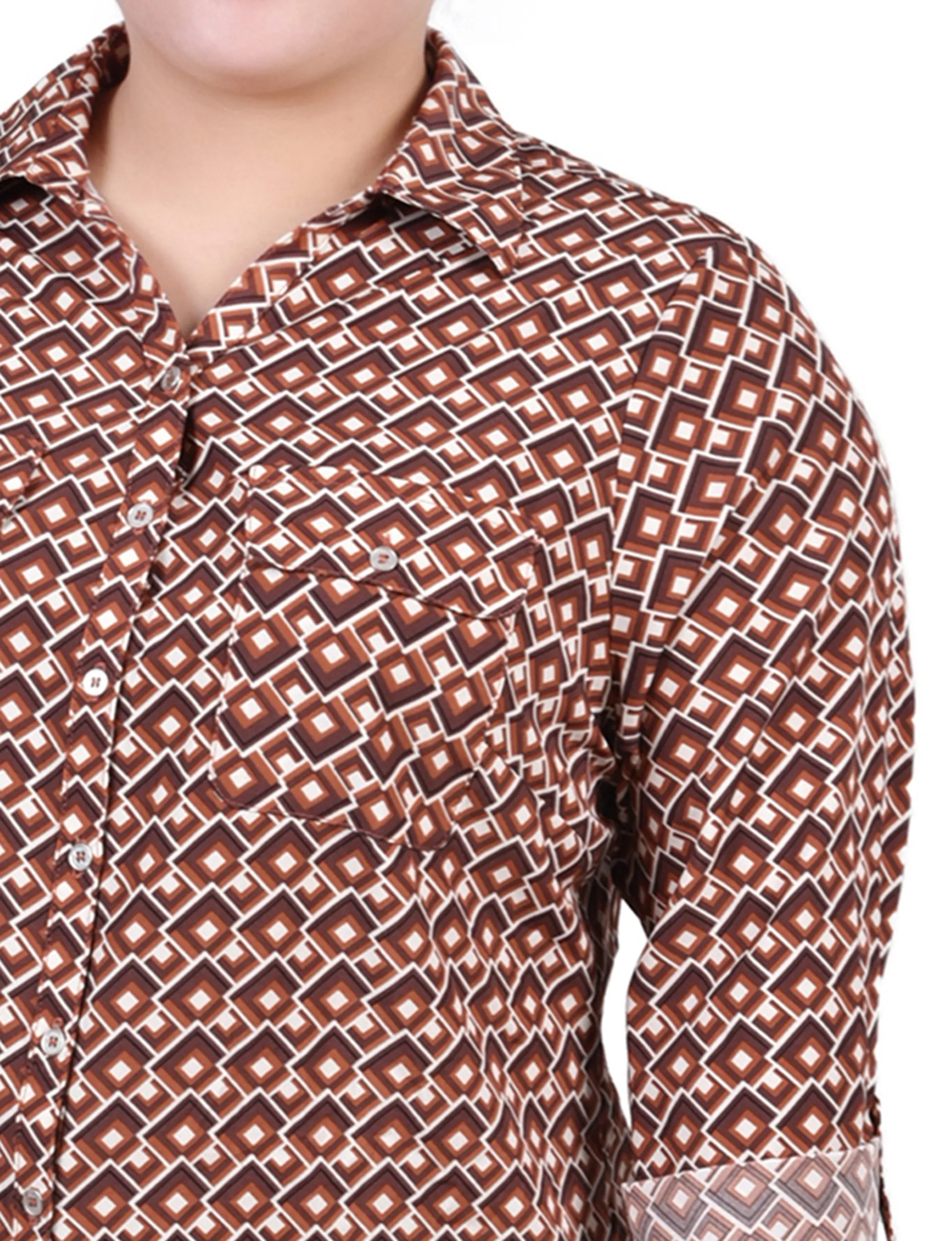 Yellow 3/4 Roll Tab Blouse With Pockets - Plus Size sold by Dress Barn product image thumbnail 3