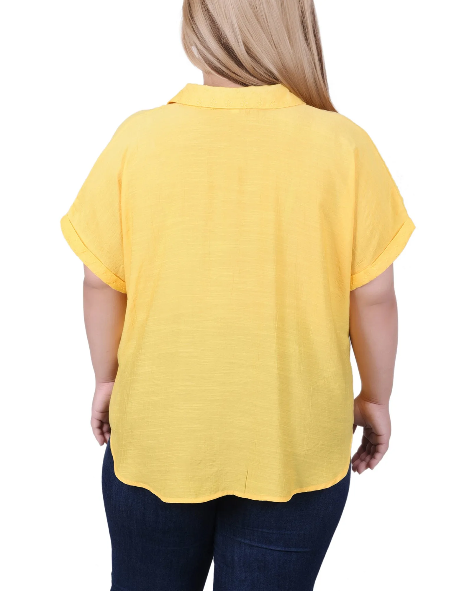 Yellow Short Extended Sleeve Blouse - Plus Size sold by Dress Barn product image thumbnail 4