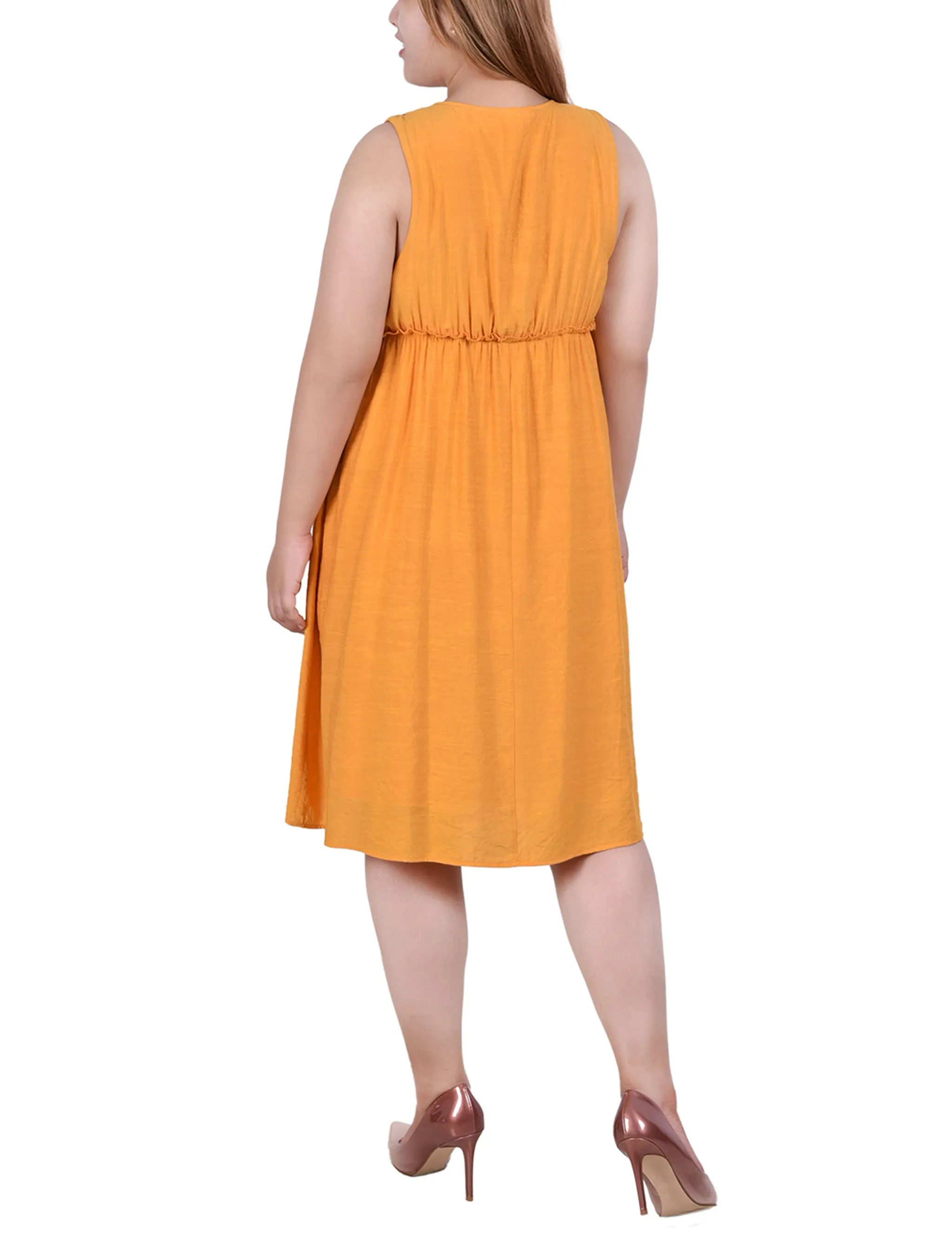 Yellow Crocket Detail Dress - Plus sold by Dress Barn product image thumbnail 3