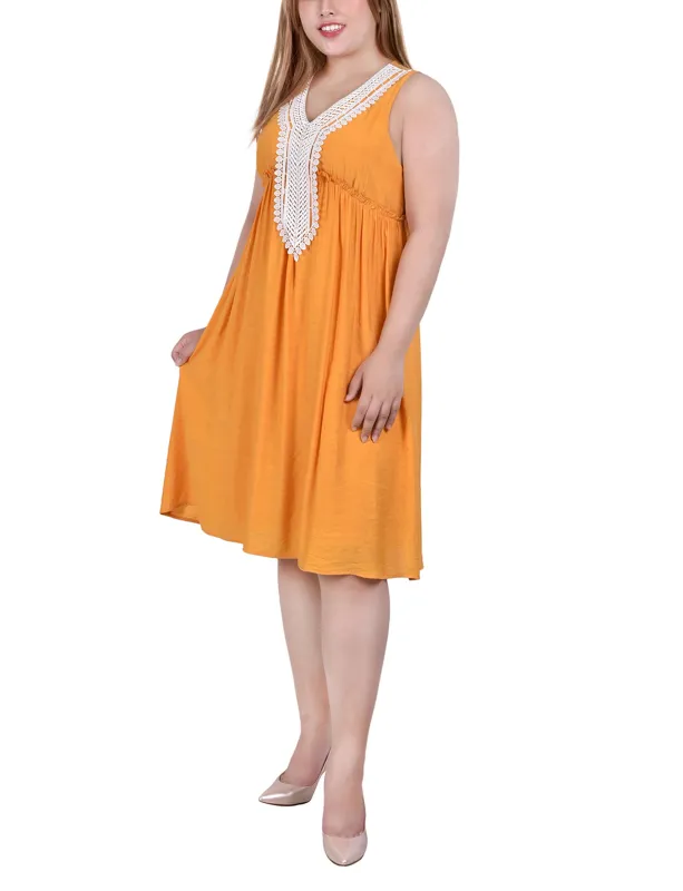 Yellow Crocket Detail Dress - Plus sold by Dress Barn
