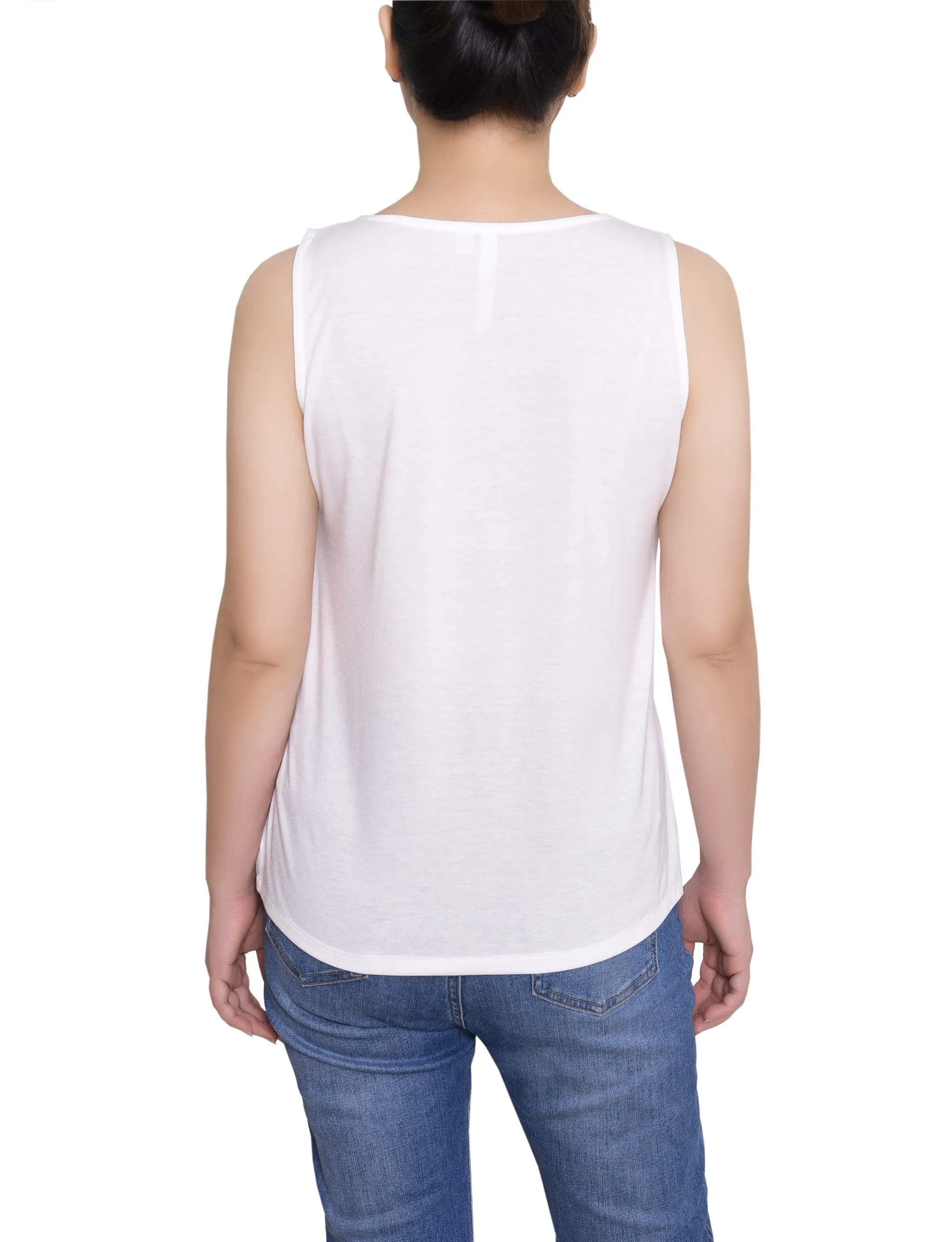 White Sleeveless Tie Detail Blouse - Petite sold by Dress Barn product image thumbnail 4