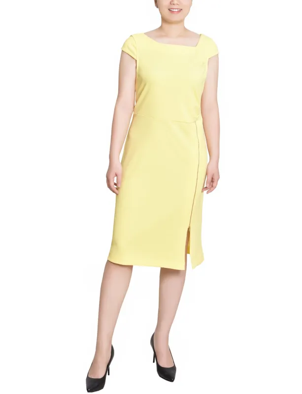 Banana Cap Sleeve Exposed Zipper Dress - Petite sold by Dress Barn
