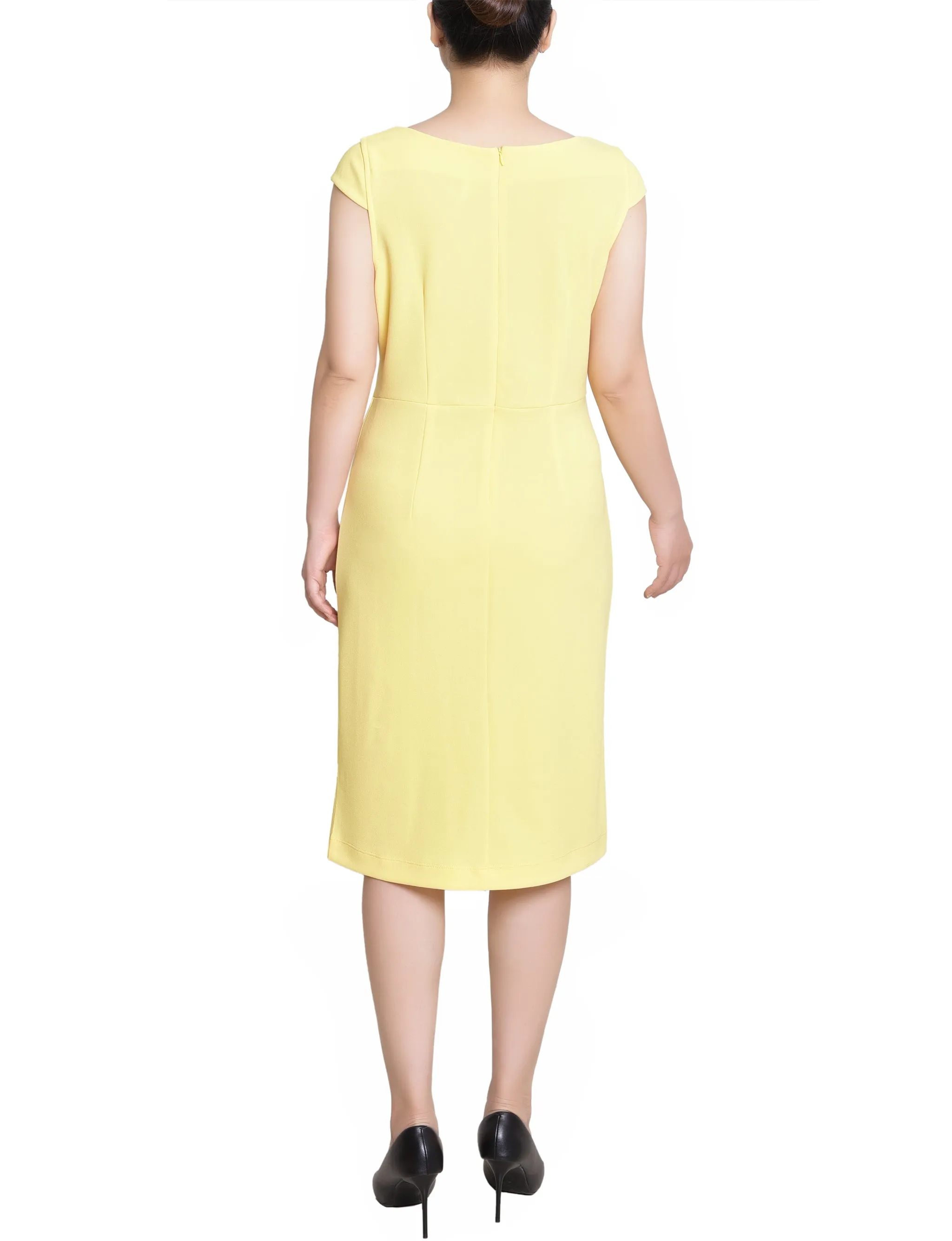 Banana Cap Sleeve Exposed Zipper Dress - Petite sold by Dress Barn product image thumbnail 4
