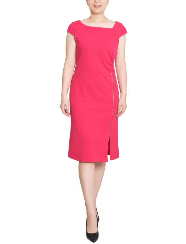 Pink Cap Sleeve Exposed Zipper Dress - Petite sold by Dress Barn
