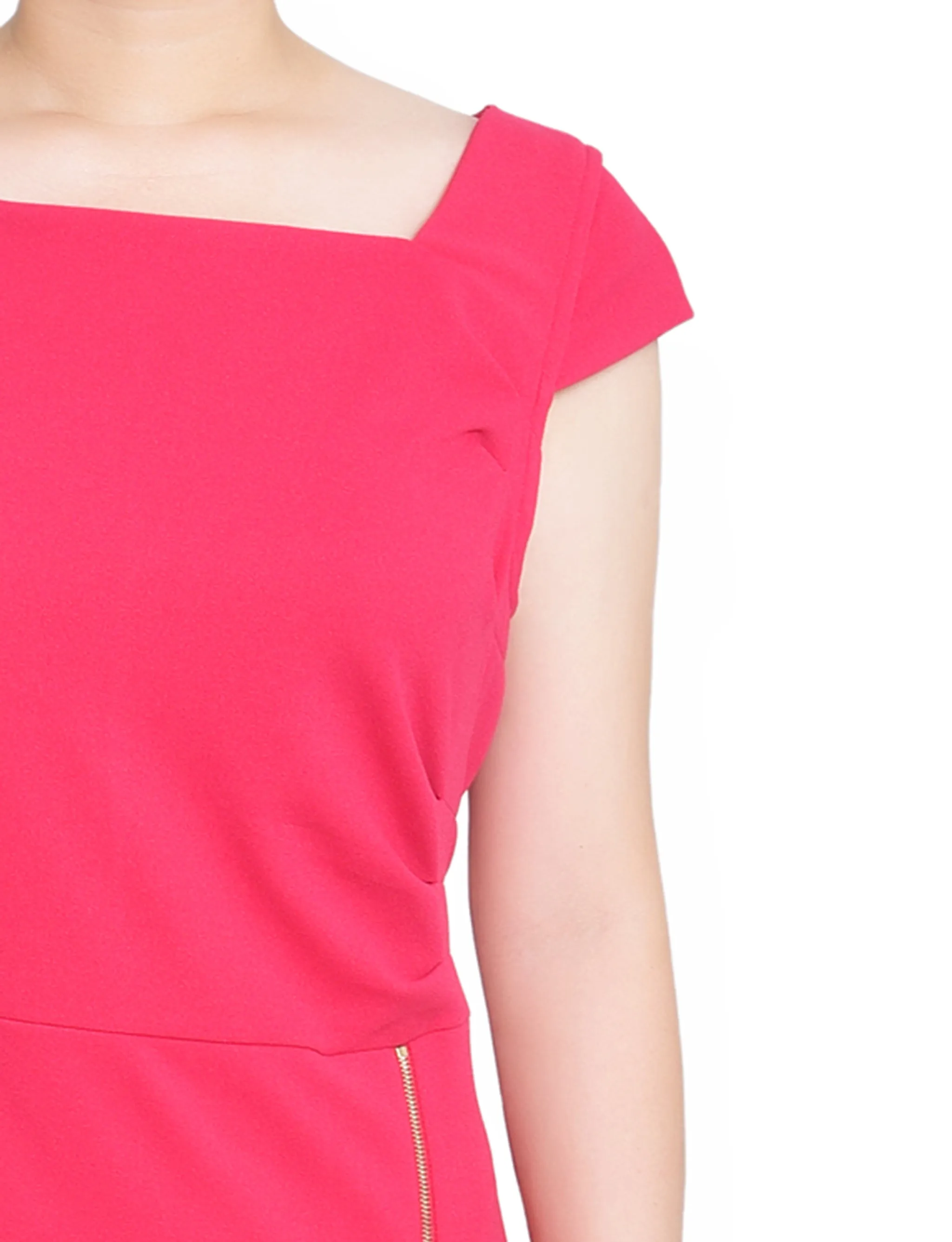 Pink Cap Sleeve Exposed Zipper Dress - Petite sold by Dress Barn product image thumbnail 3