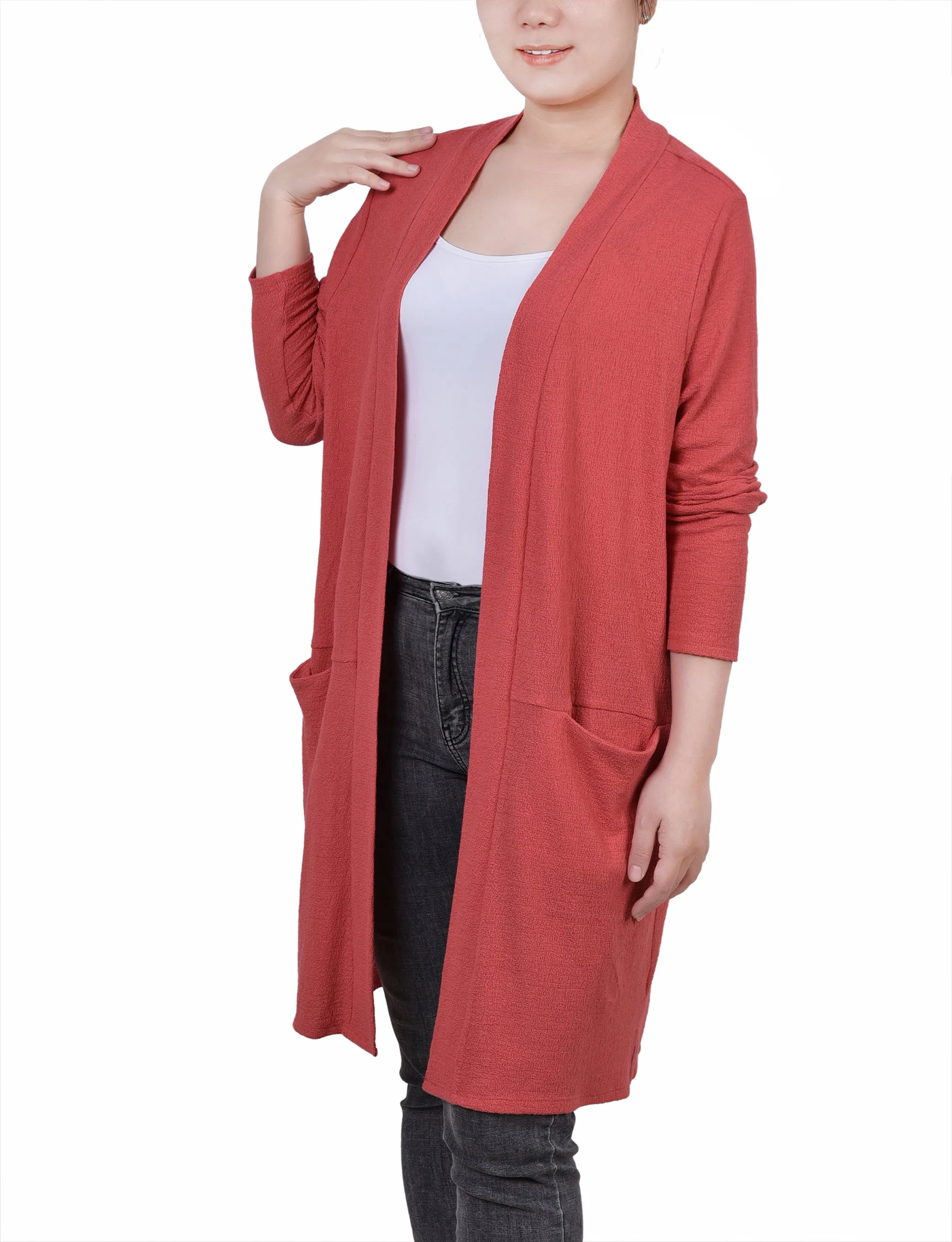 Coral Knee Length Cardigan - Petite sold by Dress Barn product image thumbnail 2