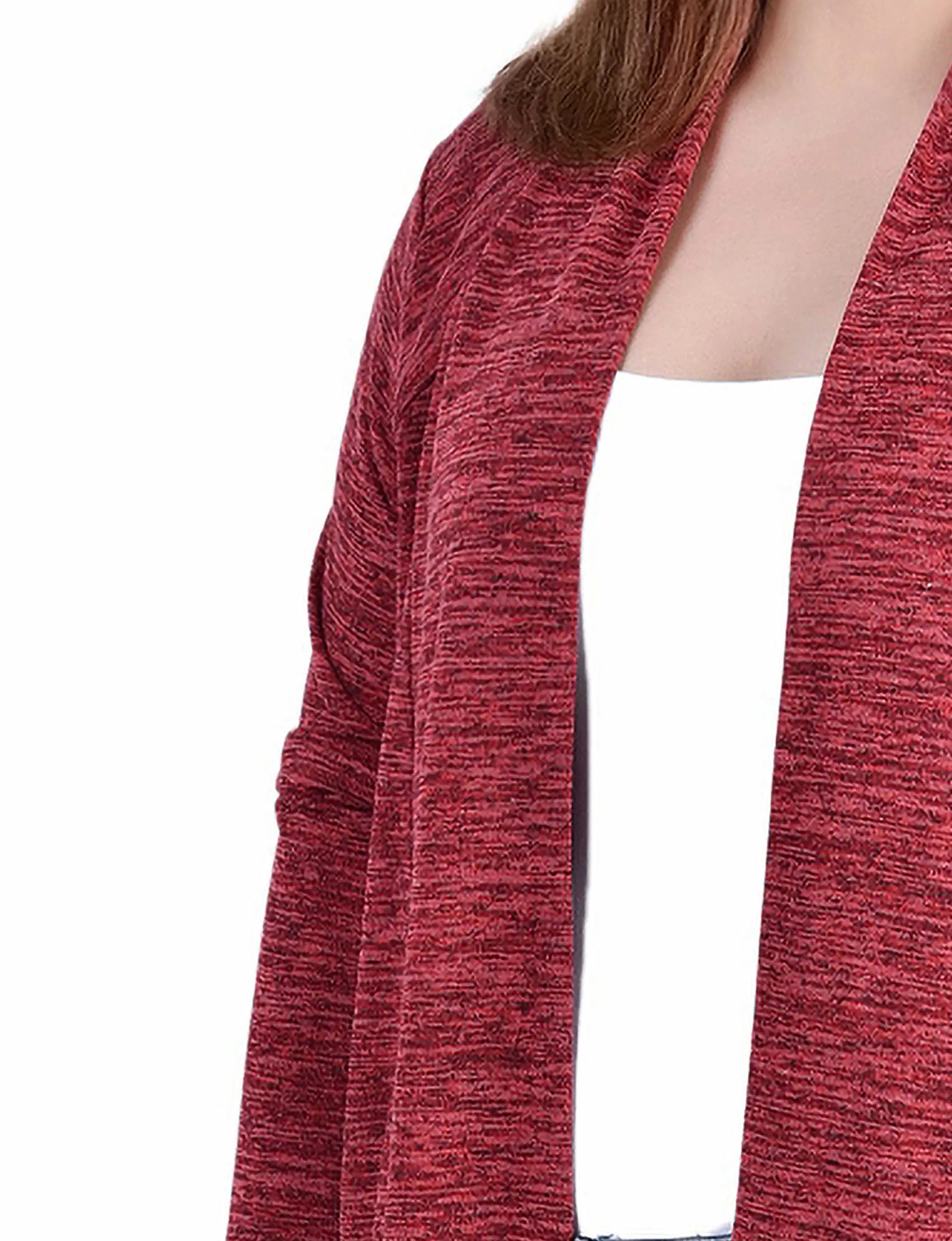 Burgundy Long Sleeve Cardigan - Plus sold by Dress Barn product image thumbnail 3