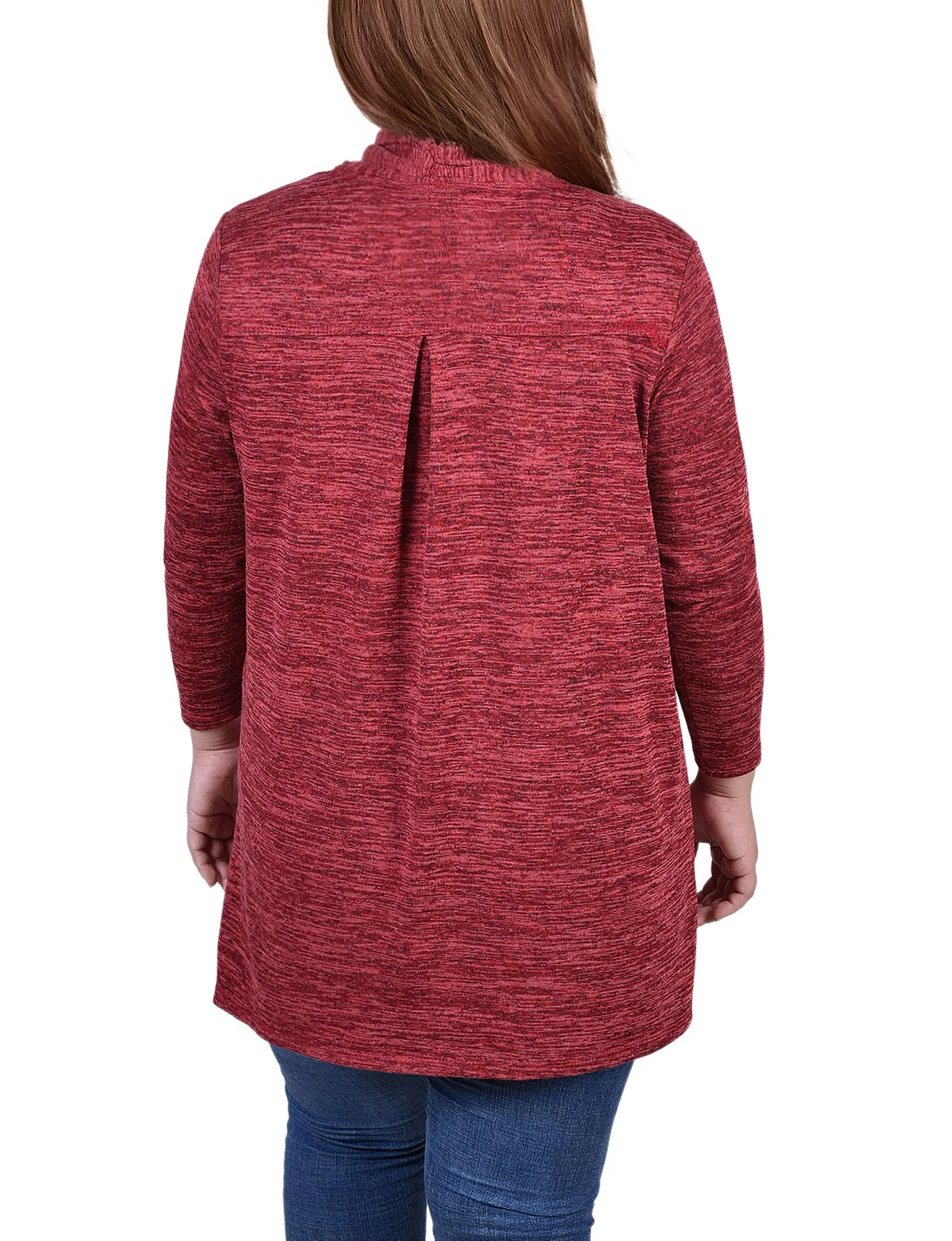 Burgundy Long Sleeve Cardigan - Plus sold by Dress Barn product image thumbnail 4