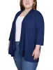Dark Navy 3/4 Sleeve Solid Cardigan - Plus sold by Dress Barn