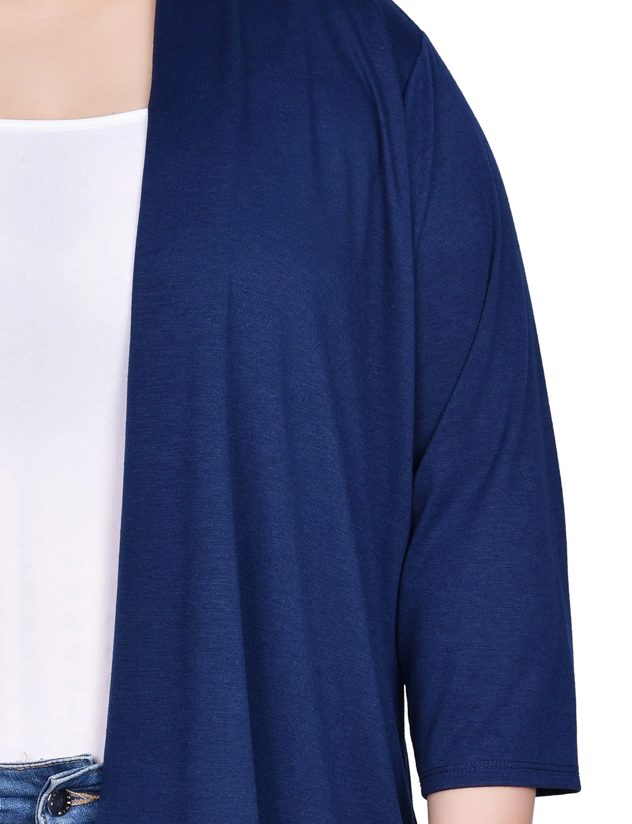 Dark Navy 3/4 Sleeve Solid Cardigan - Plus sold by Dress Barn product image thumbnail 3