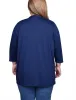 Dark Navy 3/4 Sleeve Solid Cardigan - Plus sold by Dress Barn