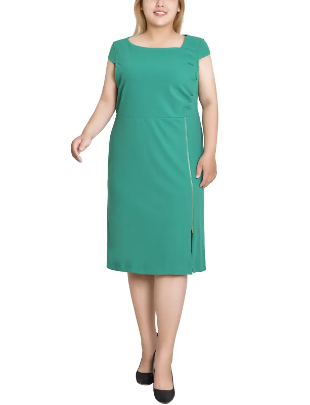 Emerald Green Cap Sleeve Exposed Zipper Dress - Plus sold by Dress Barn