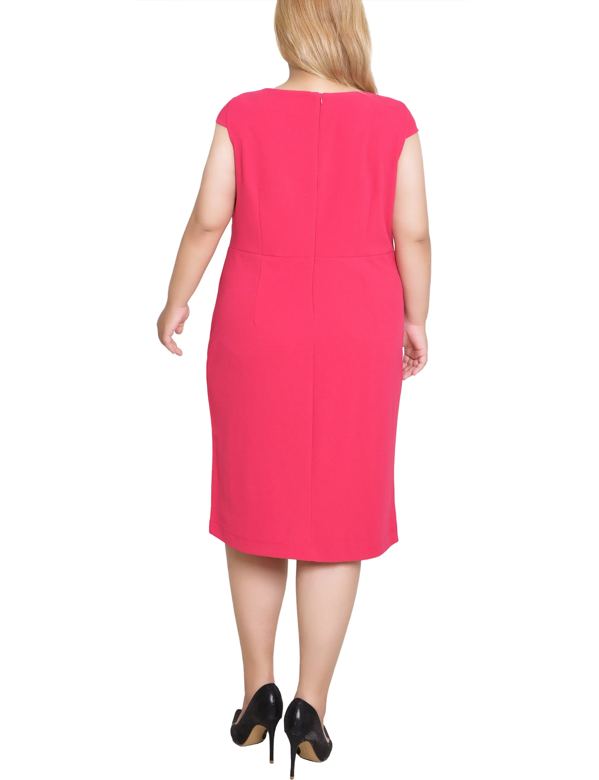 Pink Cap Sleeve Exposed Zipper Dress - Plus sold by Dress Barn product image thumbnail 4