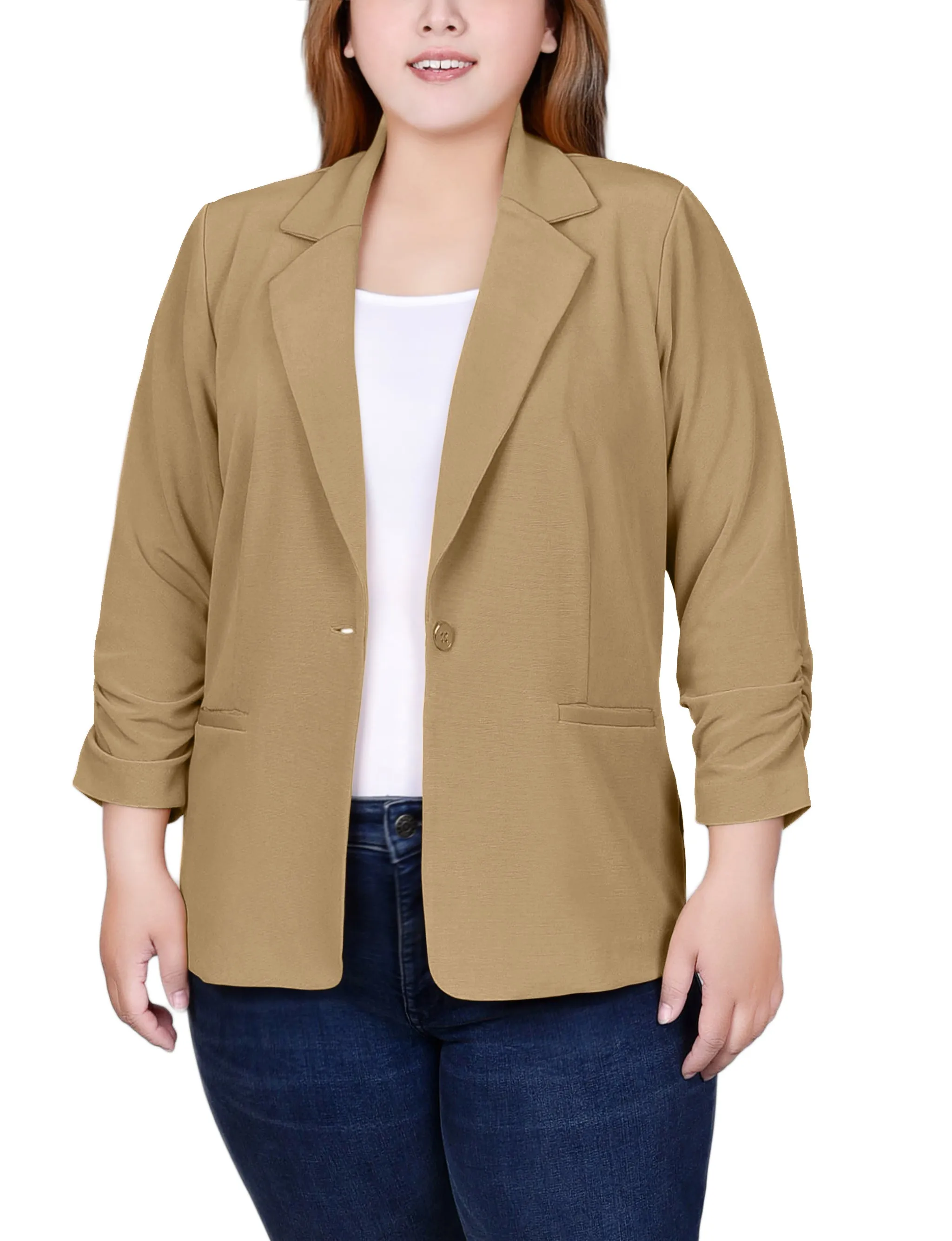 Nomad Long Sleeve Scuba Crepe Jacket - Plus sold by Dress Barn