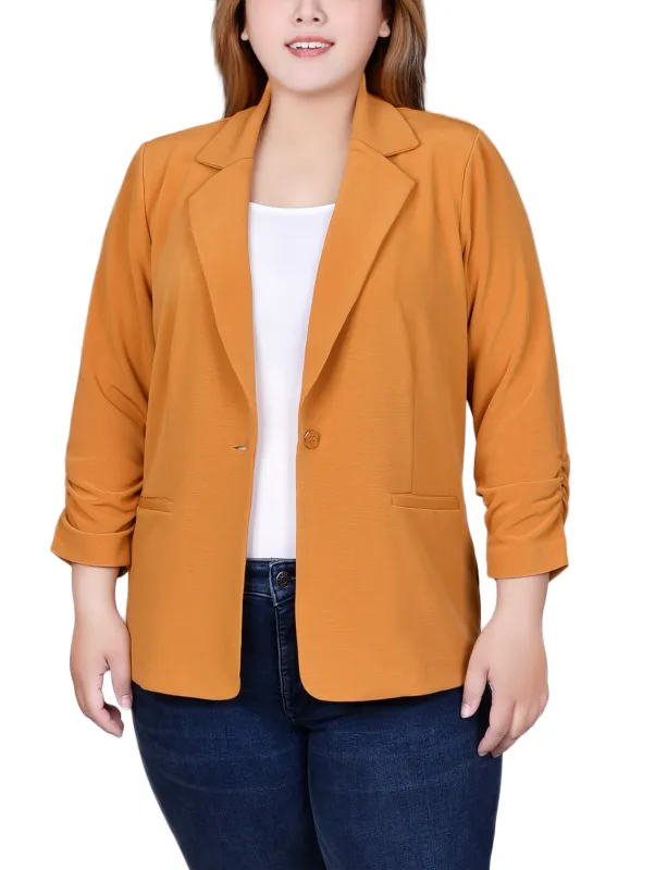 Saffron Long Sleeve Scuba Crepe Jacket - Plus sold by Dress Barn