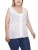 White Sleeveless Tie Detail Blouse - Plus sold by Dress Barn
