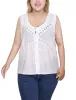 White Sleeveless Tie Detail Blouse - Plus sold by Dress Barn