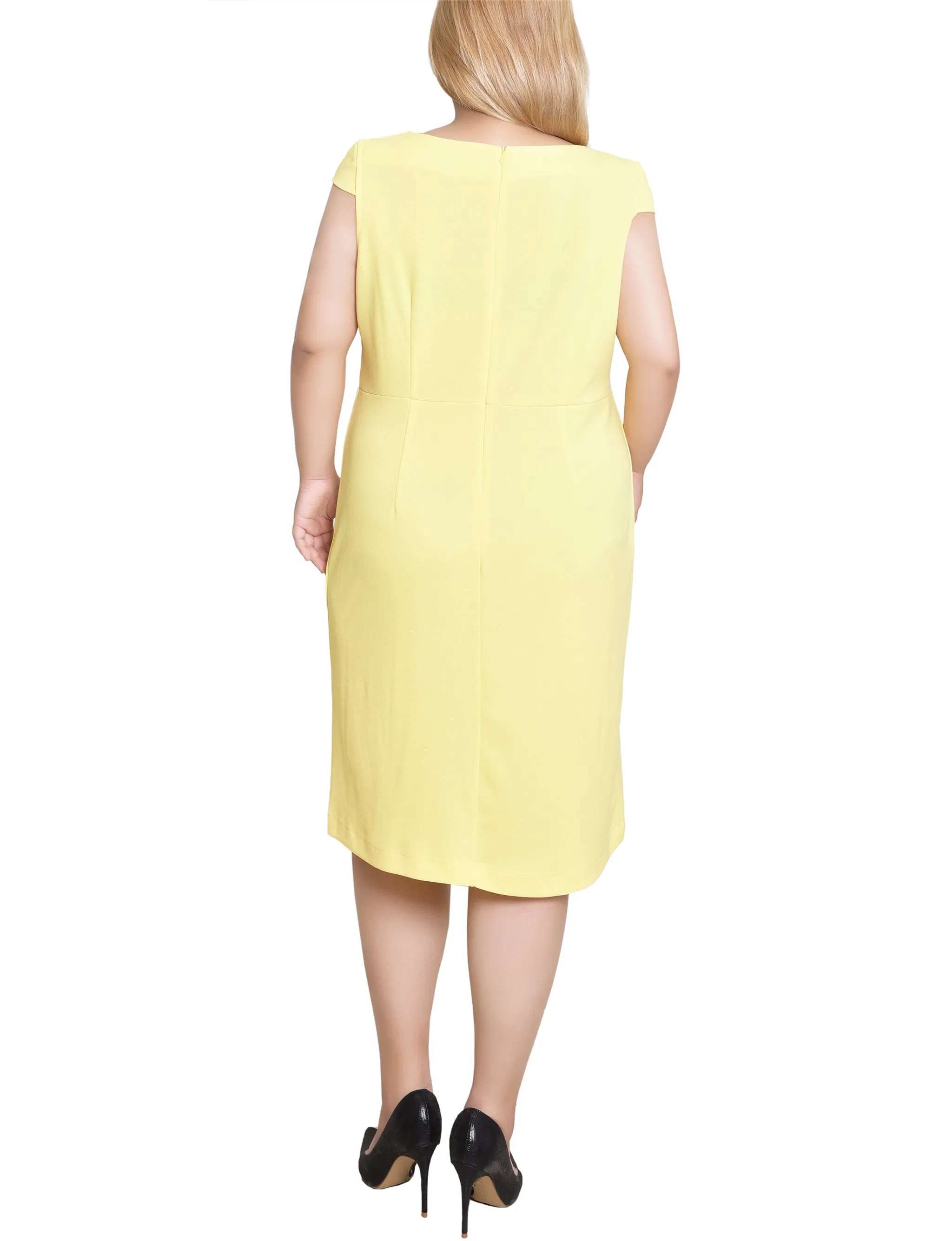 Banana Cap Sleeve Exposed Zipper Dress - Plus sold by Dress Barn product image thumbnail 4