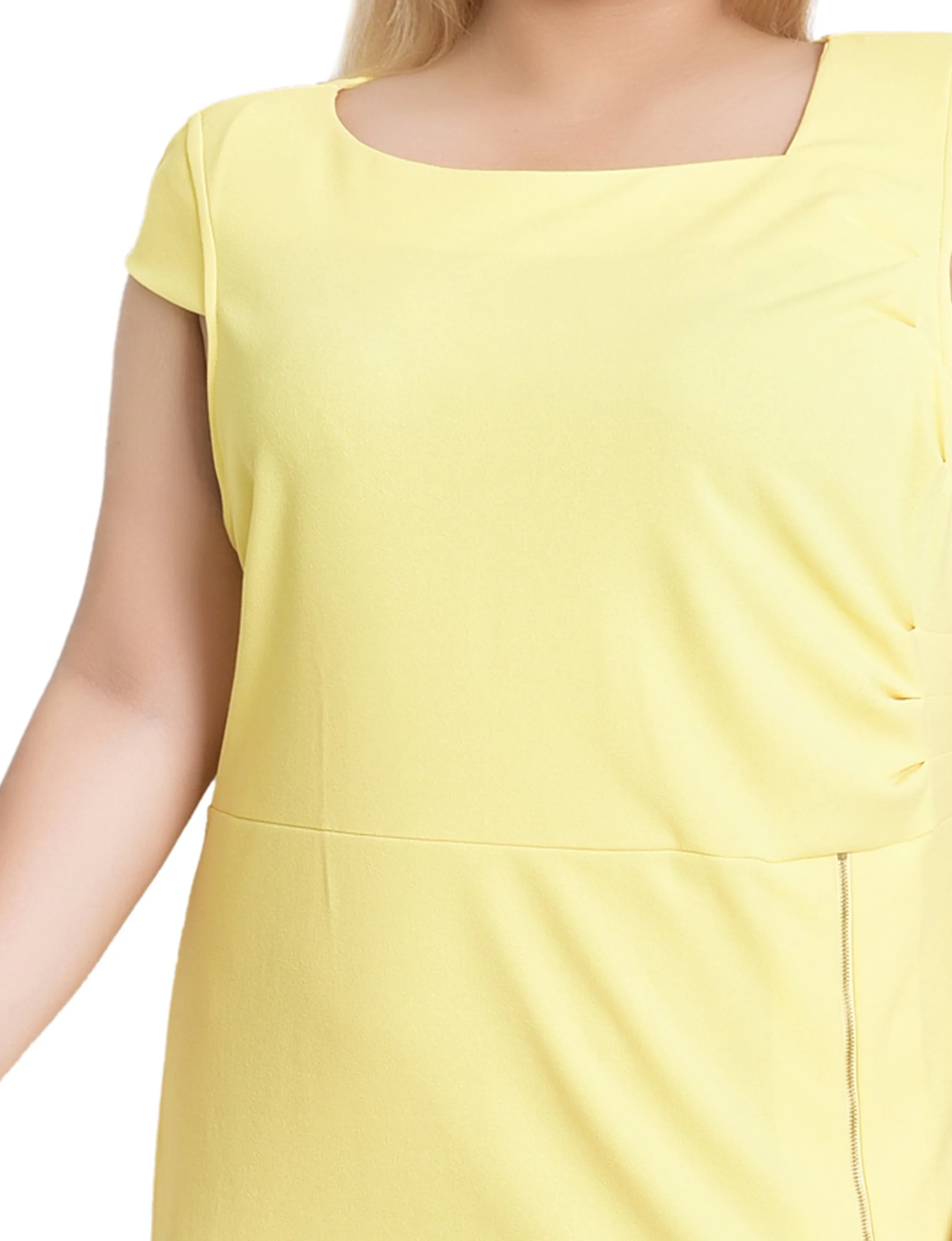 Banana Cap Sleeve Exposed Zipper Dress - Plus sold by Dress Barn product image thumbnail 3