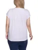 White Embroidered Yoke Extended Sleeve Top - Plus sold by Dress Barn
