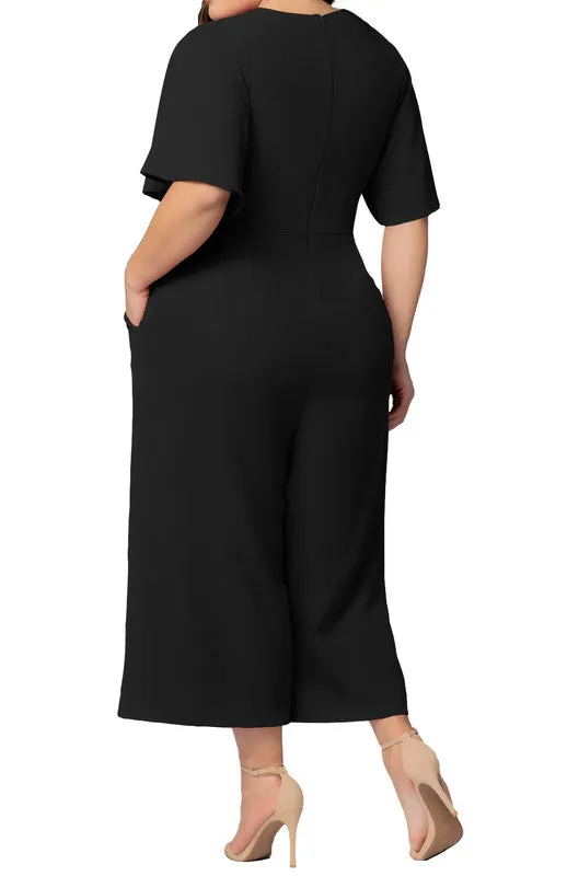Black Noir Evelyn Wide Leg Cropped Jumpsuit - Plus sold by Dress Barn product image thumbnail 2