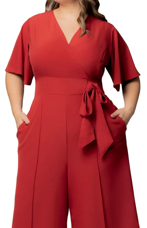 Paprika Evelyn Wide Leg Cropped Jumpsuit - Plus sold by Dress Barn product image thumbnail 3