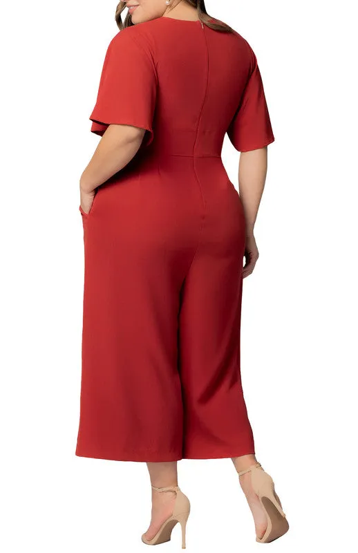 Paprika Evelyn Wide Leg Cropped Jumpsuit - Plus sold by Dress Barn product image thumbnail 2