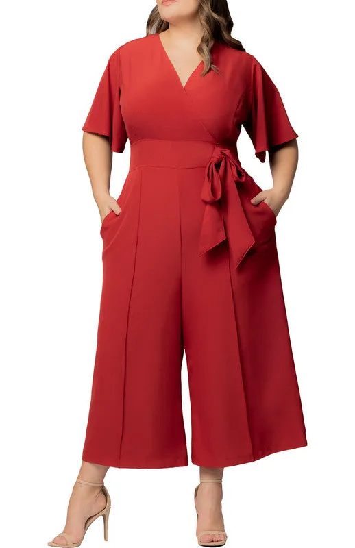 Paprika Evelyn Wide Leg Cropped Jumpsuit - Plus sold by Dress Barn