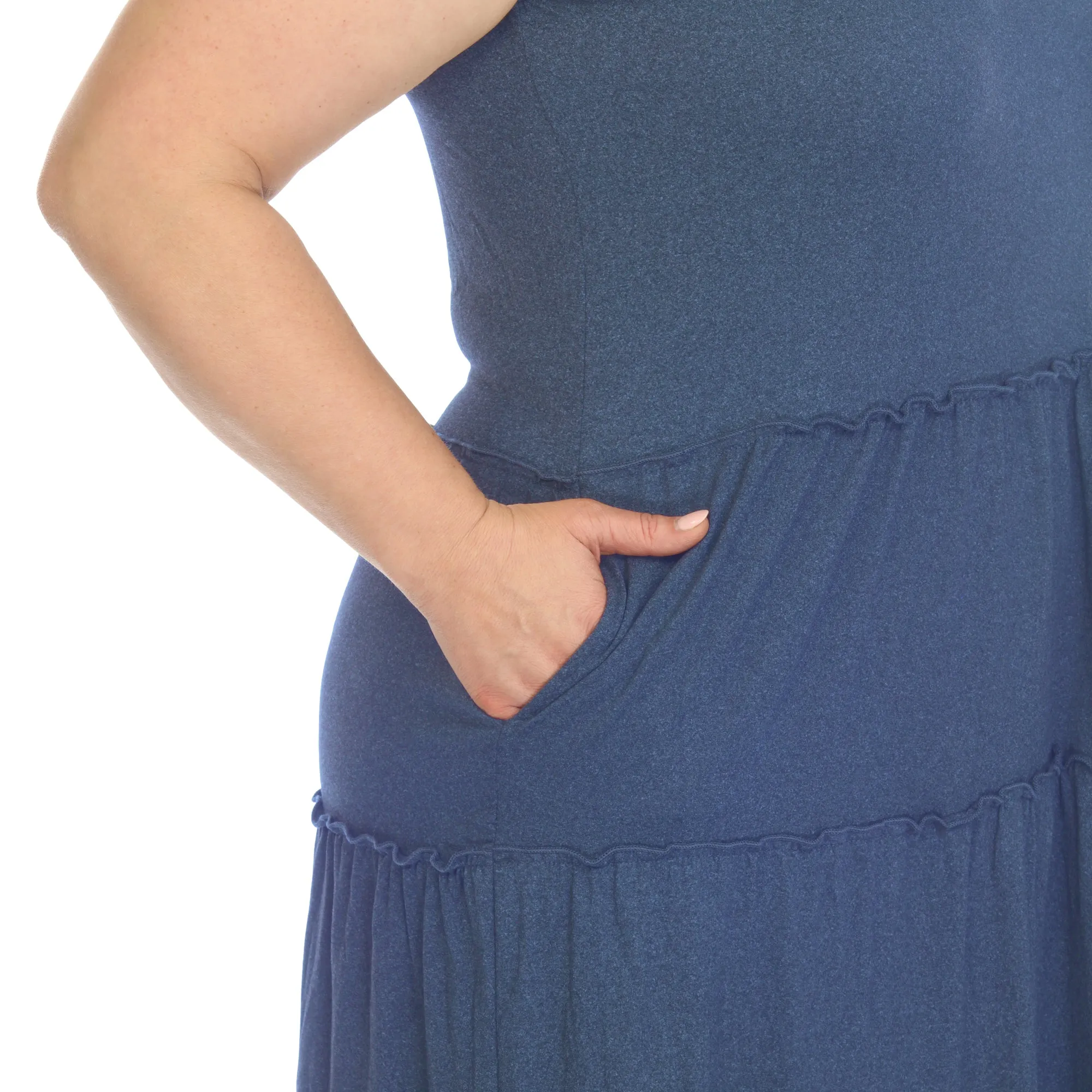 Plus Size Scoop Neck Tiered Midi Dress sold by Dress Barn product image thumbnail 4