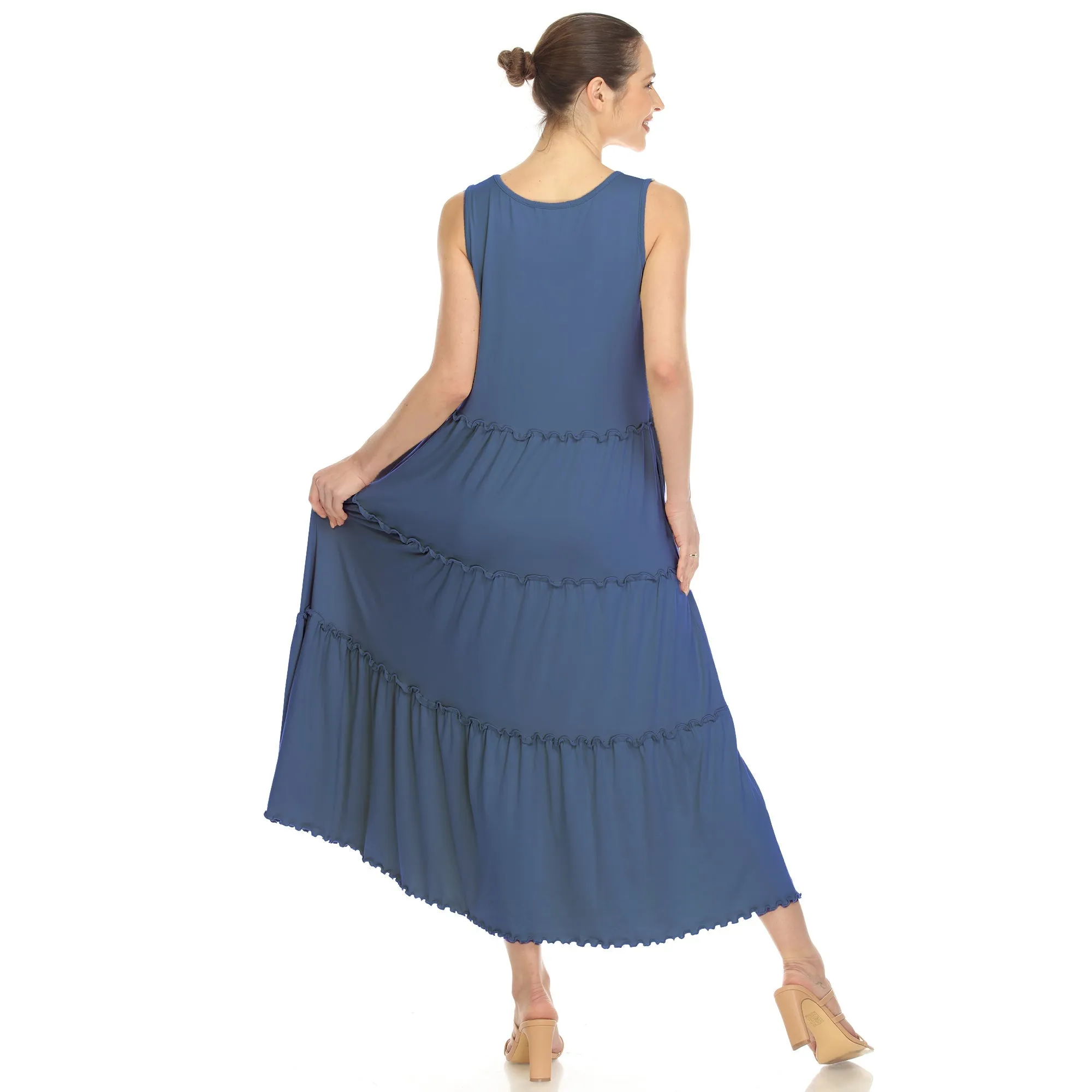 Women's Scoop Neck Tiered Midi Dress sold by Dress Barn product image thumbnail 3
