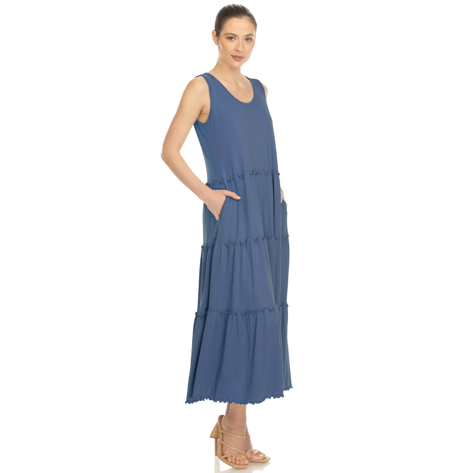 Women's Scoop Neck Tiered Midi Dress sold by Dress Barn product image thumbnail 2