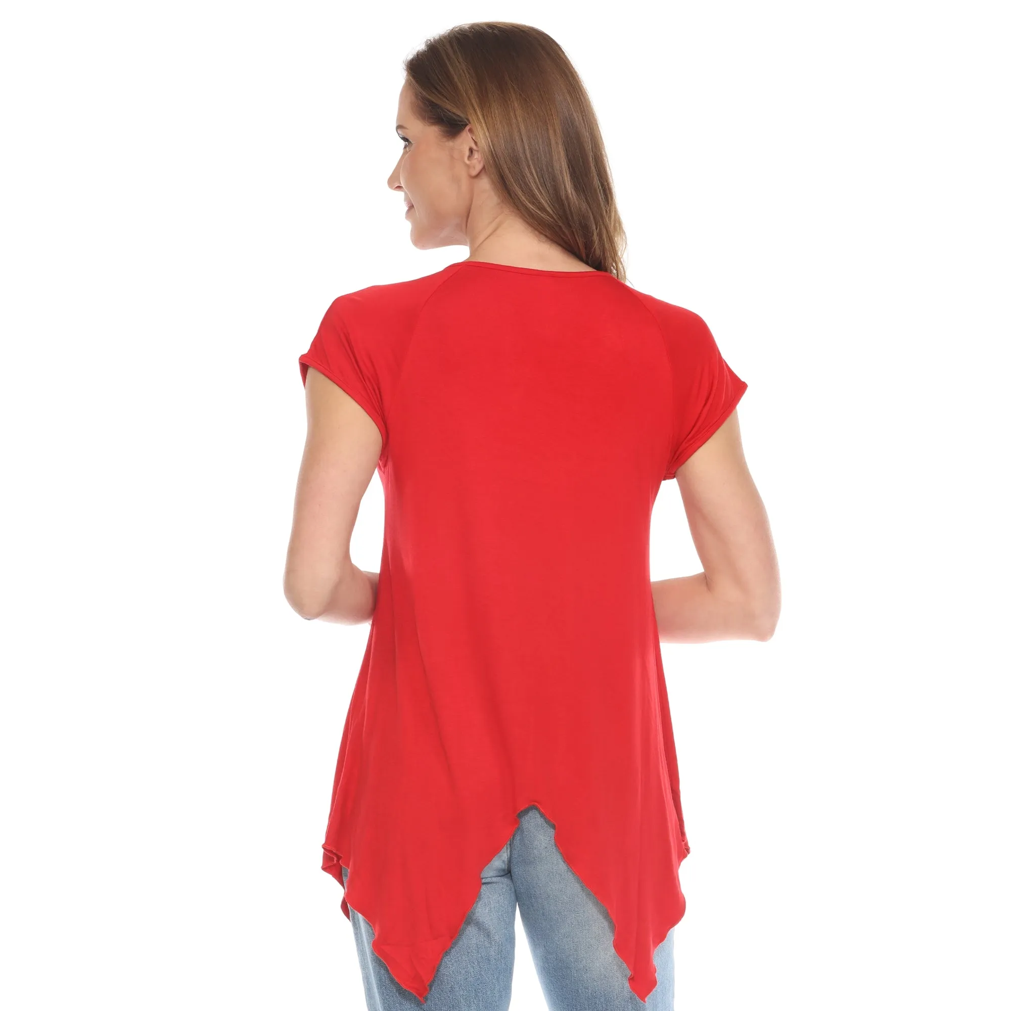 Red Beaded Angled Hem Knit Top sold by Dress Barn product image thumbnail 3