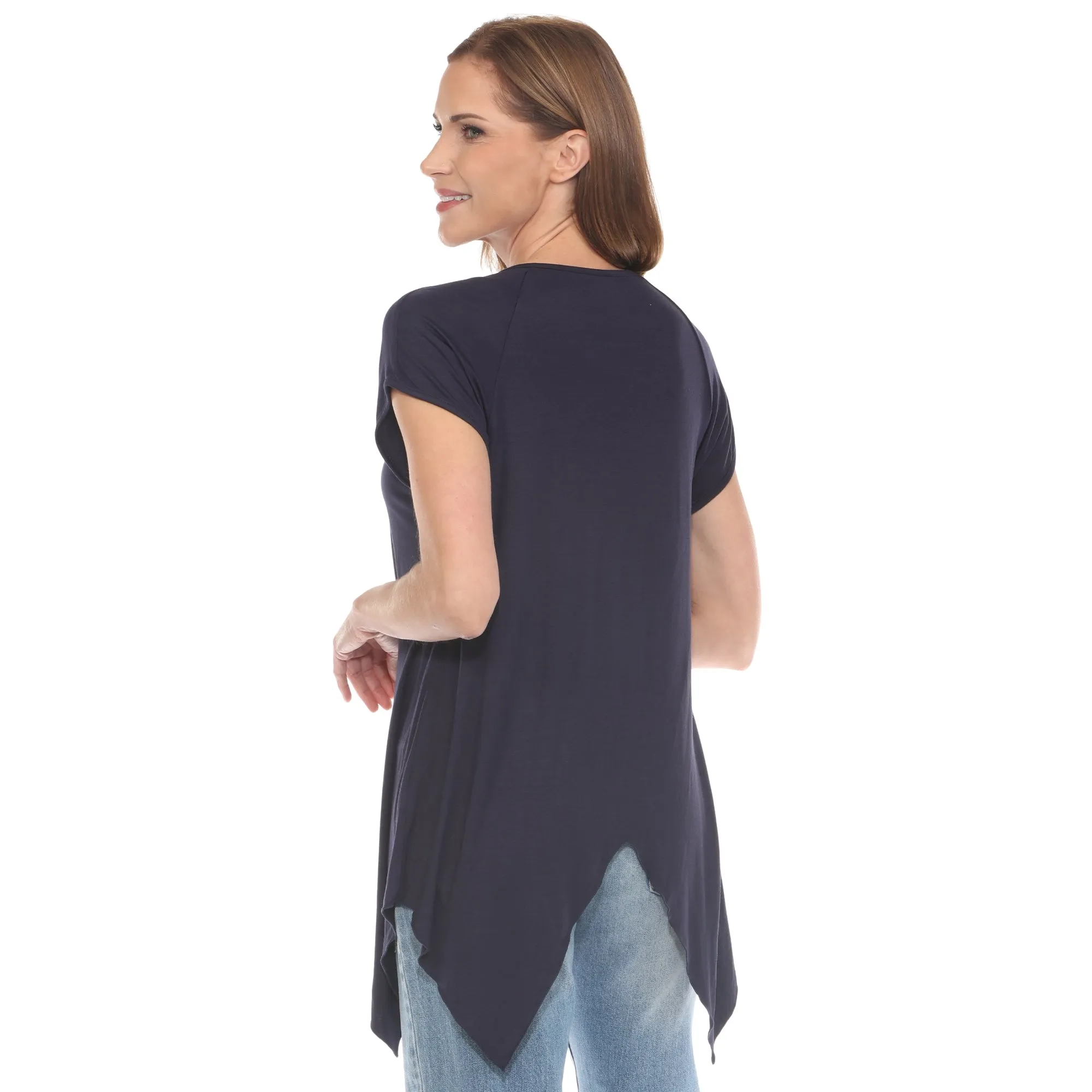 Navy Beaded Angled Hem Knit Top sold by Dress Barn product image thumbnail 3