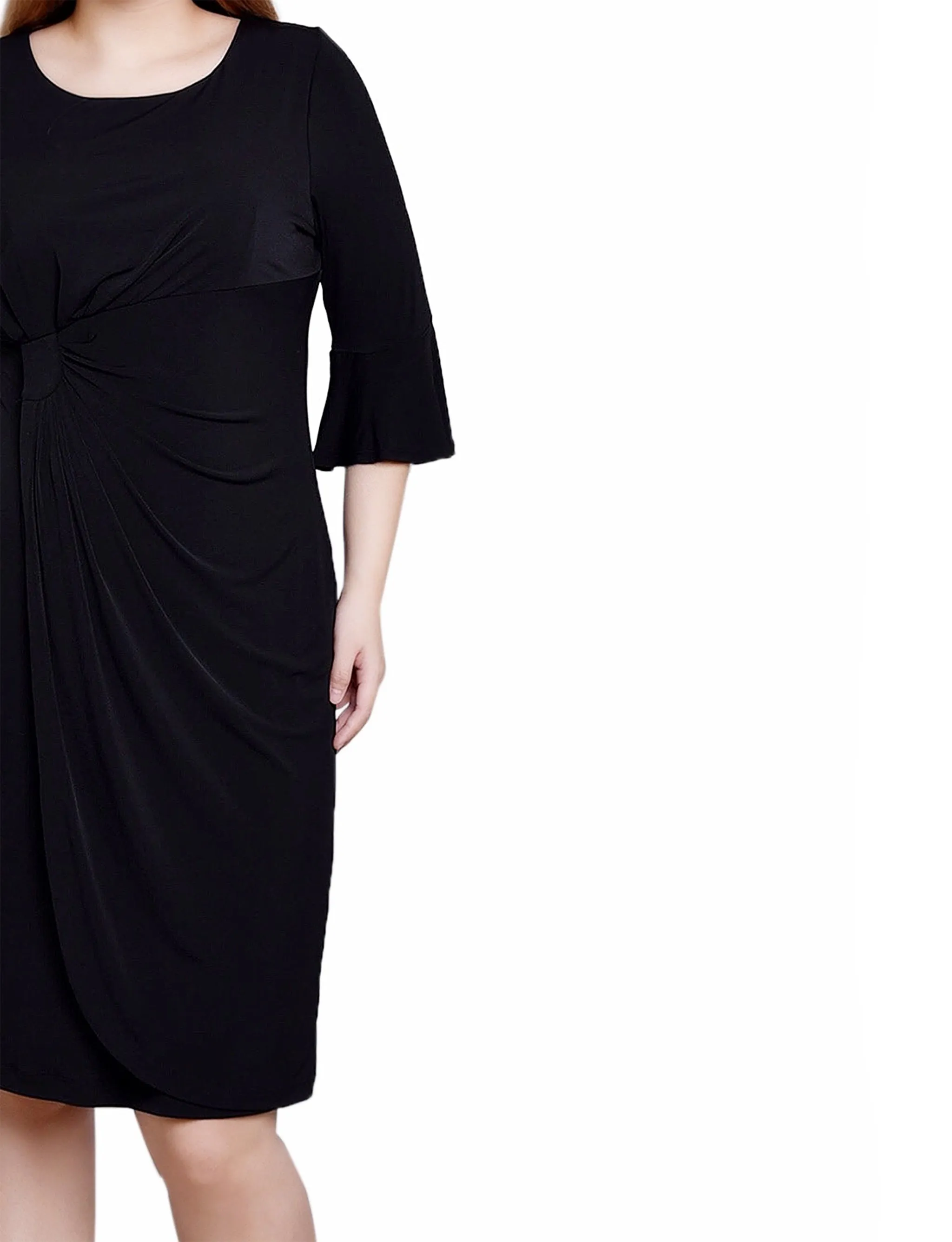Black 3/4 Length Trumpet Sleeve Dress sold by Dress Barn product image thumbnail 4
