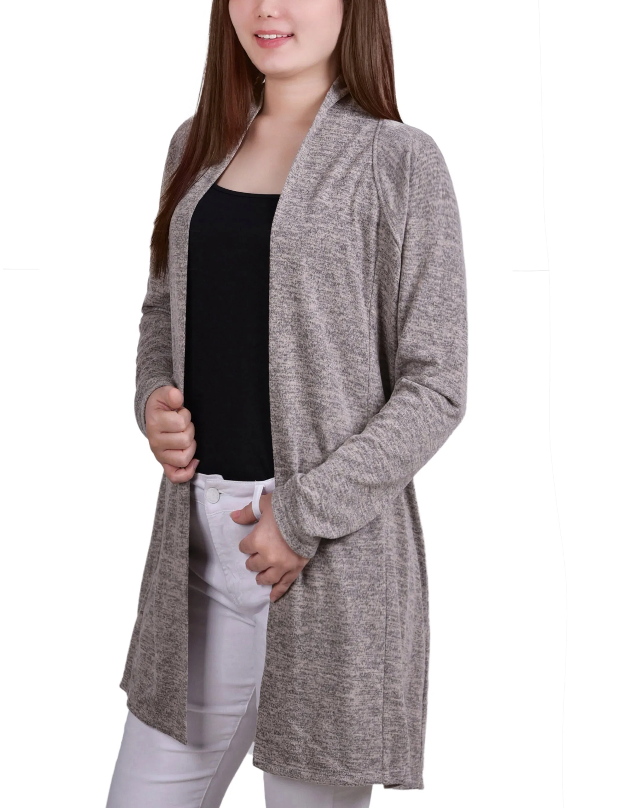 Shadow Grey Long Sleeve Cardigan sold by Dress Barn product image thumbnail 3