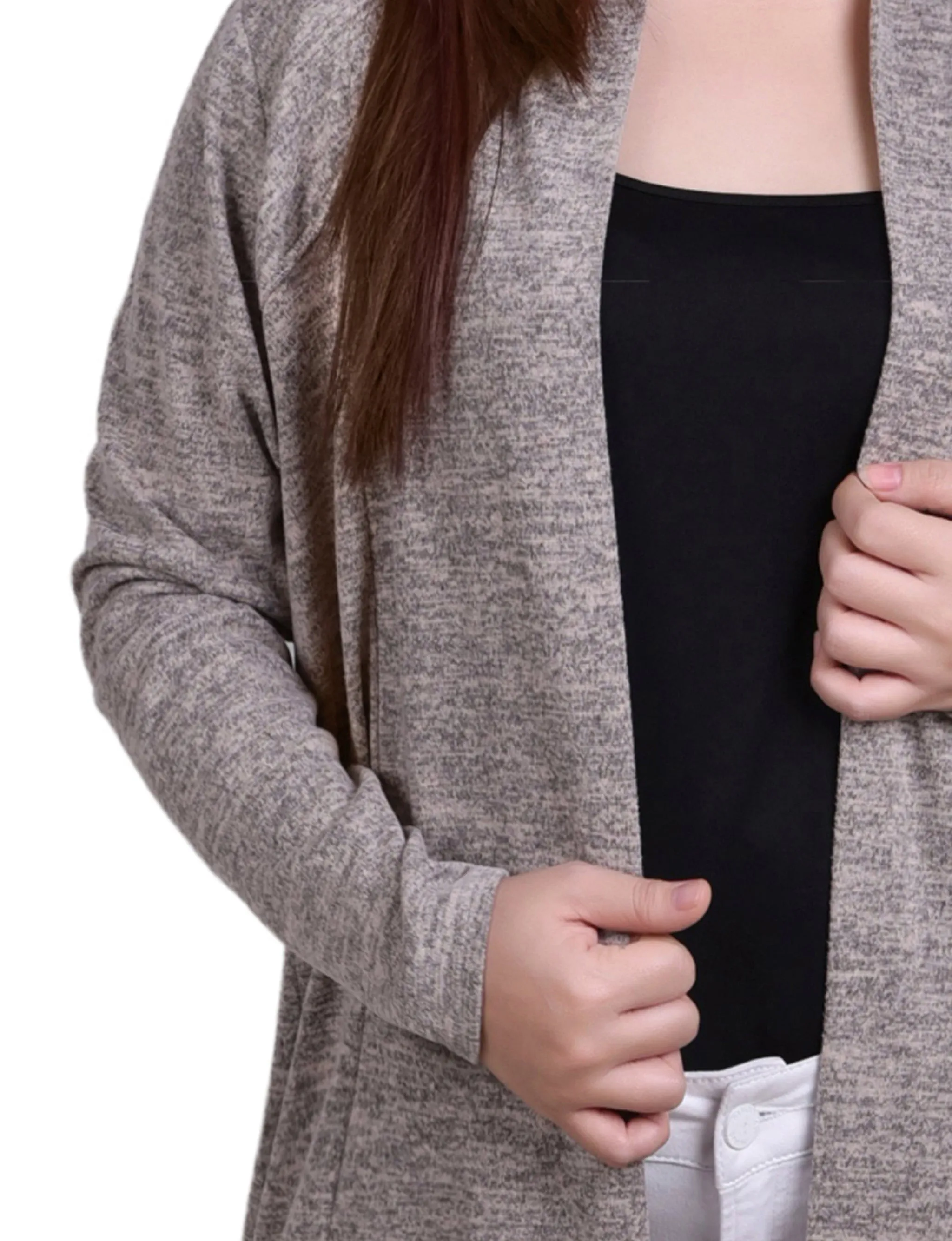 Shadow Grey Long Sleeve Cardigan sold by Dress Barn product image thumbnail 2