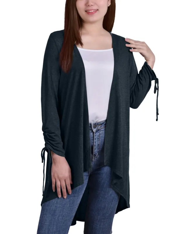 Hunter Green Long Sleeve Hi Lo Hem Cardigan sold by Dress Barn