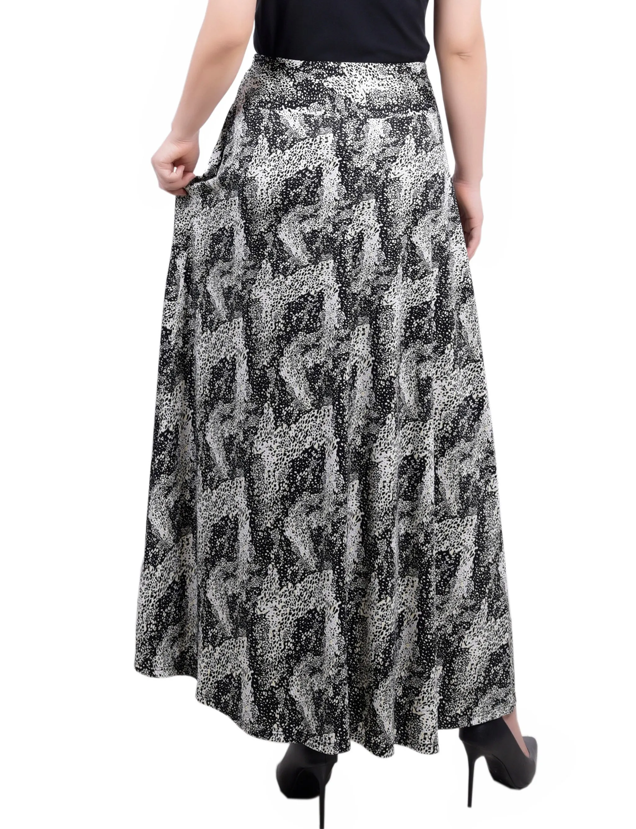 Black Yellow Animal Maxi Skirt With Sash Waist Tie sold by Dress Barn product image thumbnail 4