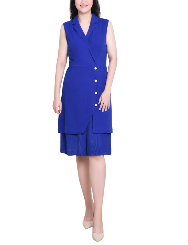 Royal Sleeveless Suit With Pleated Skirt sold by Dress Barn