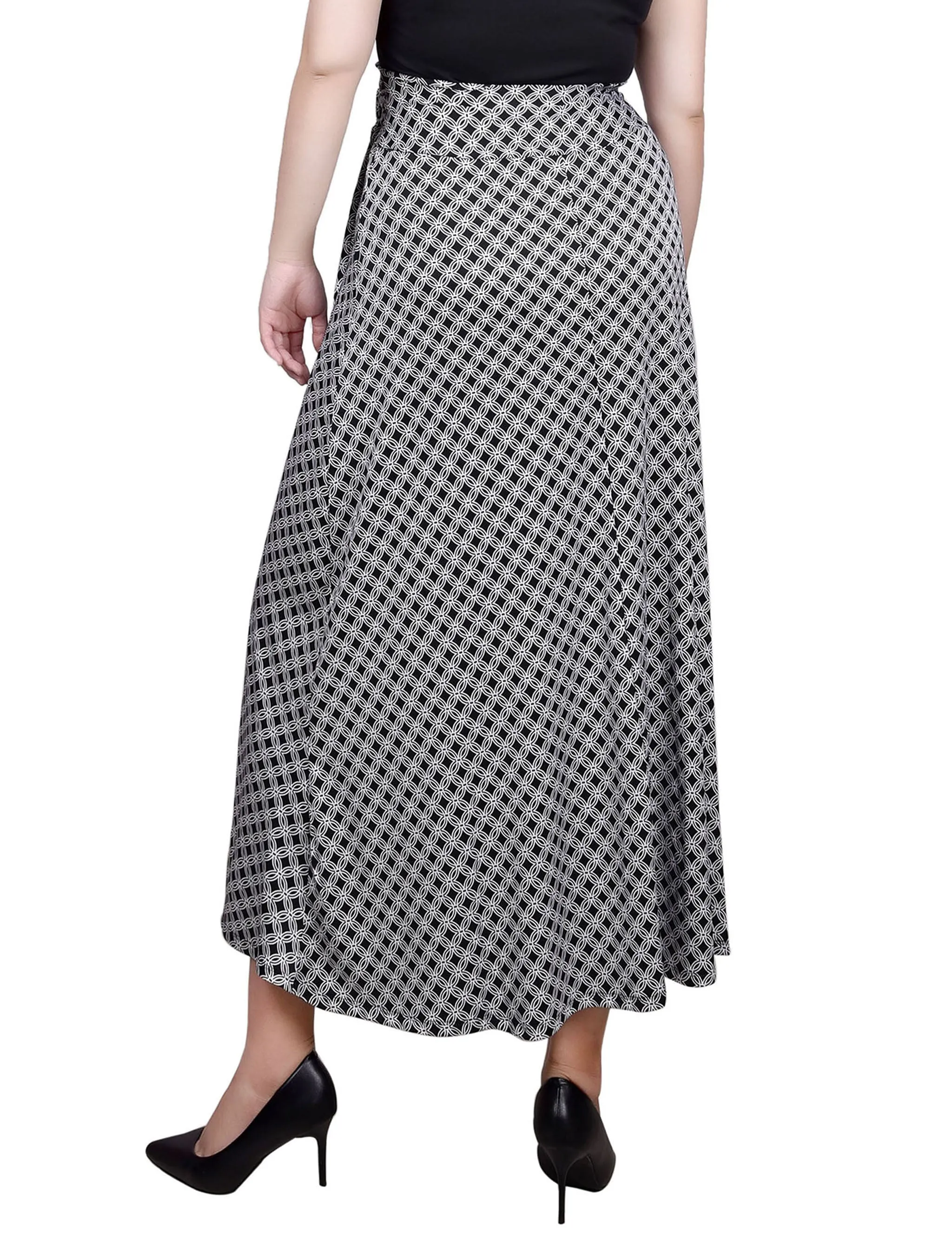 Black White New Iconic Maxi Skirt With Sash Waist Tie sold by Dress Barn product image thumbnail 4