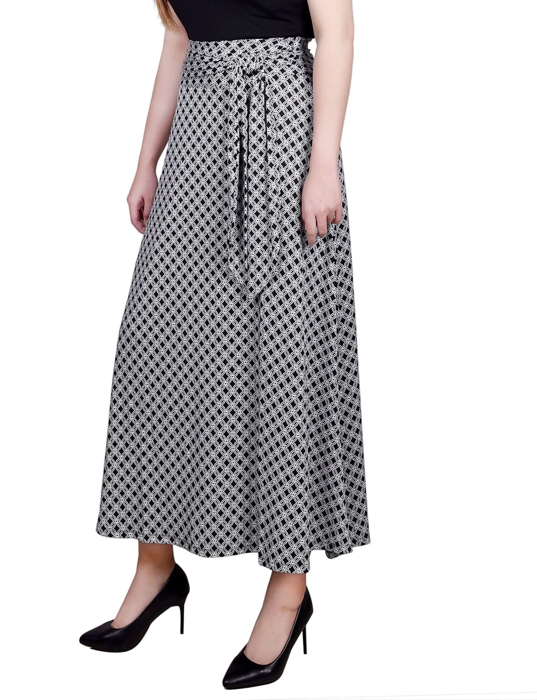 Black White New Iconic Maxi Skirt With Sash Waist Tie sold by Dress Barn product image thumbnail 3