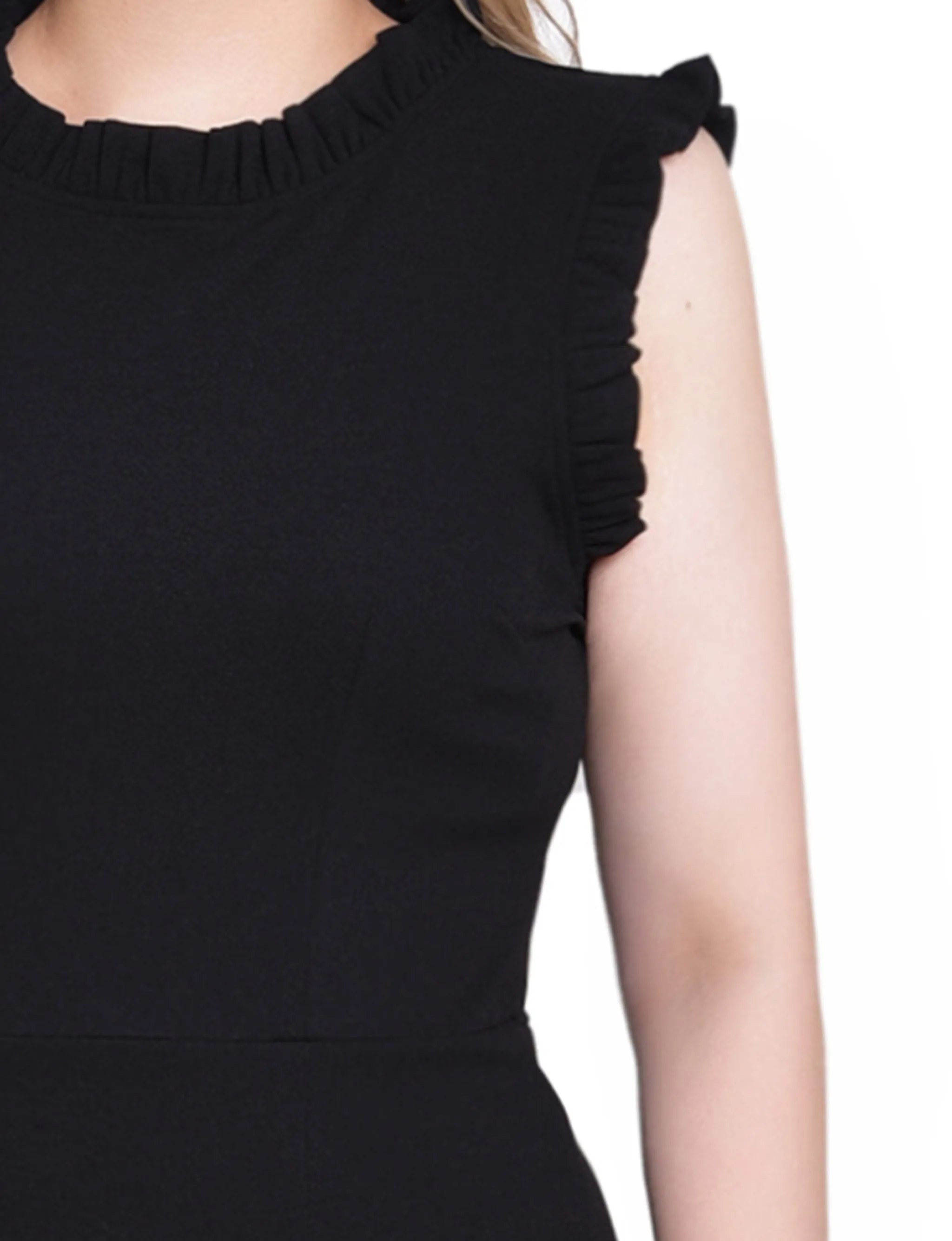 Black Sleeveless Ruffle Detail Dress sold by Dress Barn product image thumbnail 2