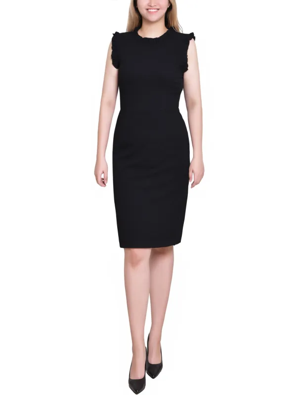 Black Sleeveless Ruffle Detail Dress sold by Dress Barn