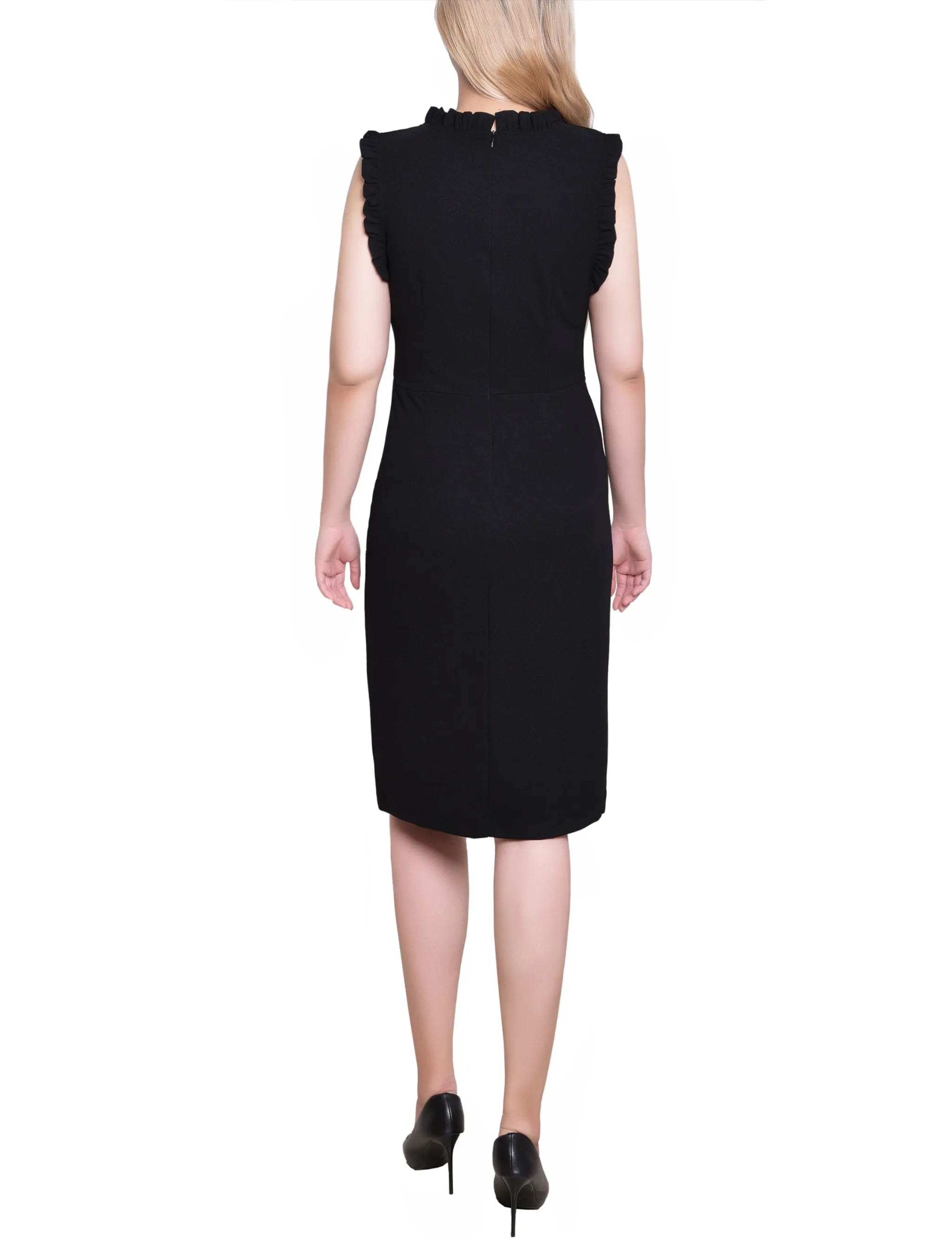 Black Sleeveless Ruffle Detail Dress sold by Dress Barn product image thumbnail 4