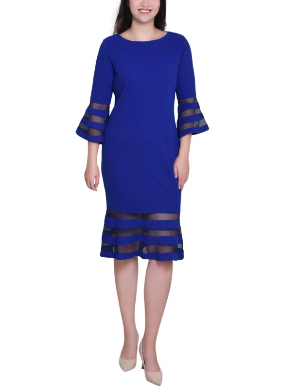 Royal Navy Shadow Stripe Elbow Sleeve Dress sold by Dress Barn