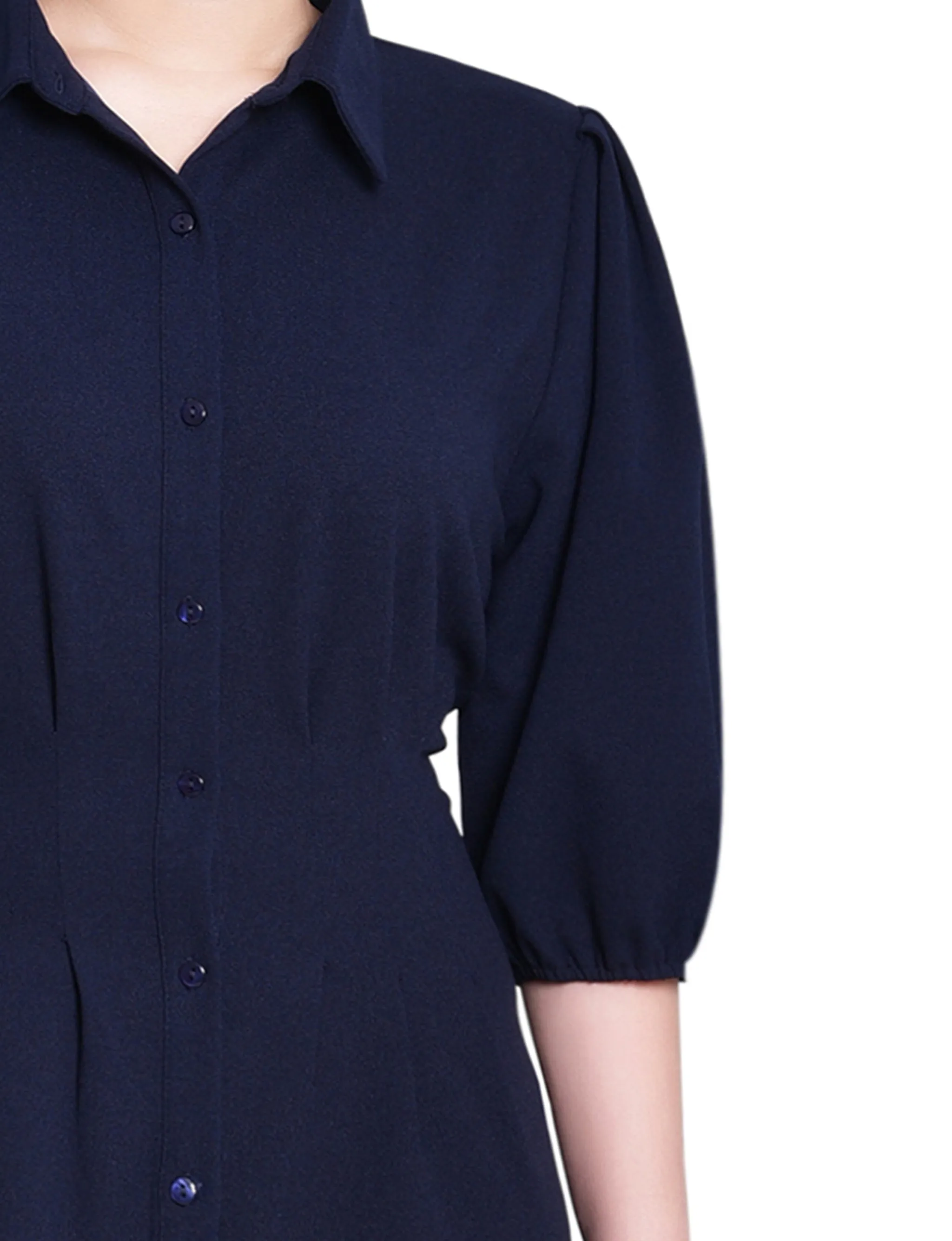 Navy Elbow Sleeve Midi Dress sold by Dress Barn product image thumbnail 2