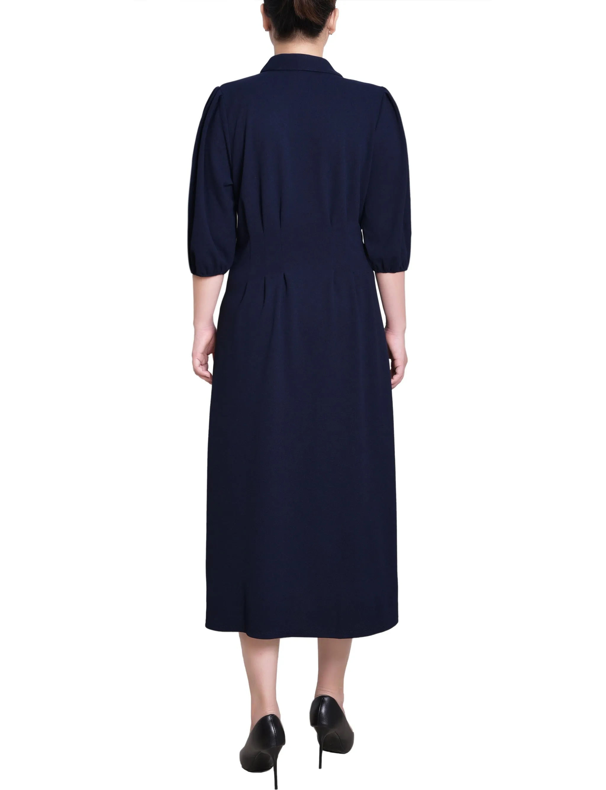 Navy Elbow Sleeve Midi Dress sold by Dress Barn product image thumbnail 4