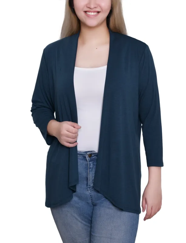 Reflecting Pond Solid 3/4 Sleeve Cardigan sold by Dress Barn