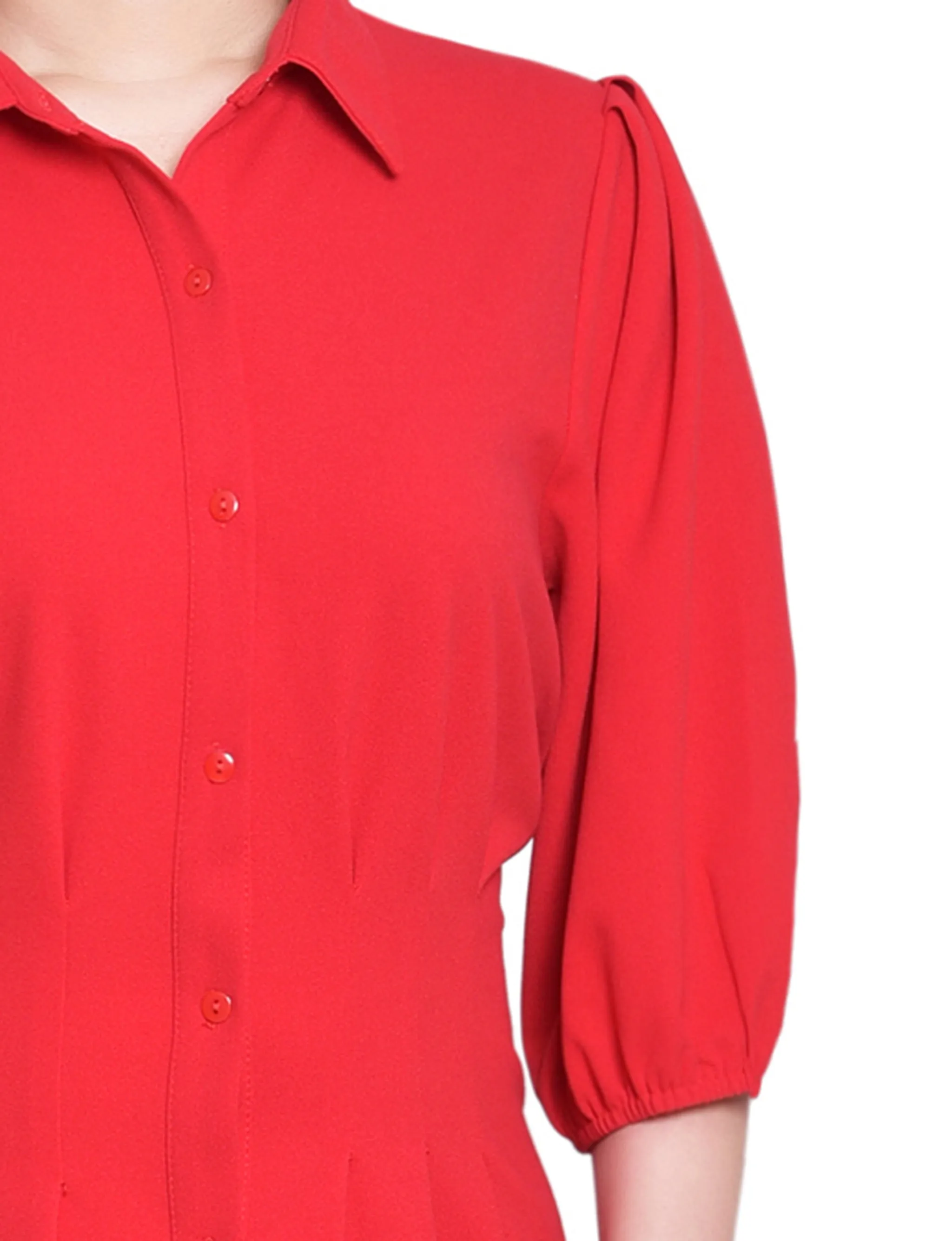 Fire Red Elbow Sleeve Midi Dress sold by Dress Barn product image thumbnail 2