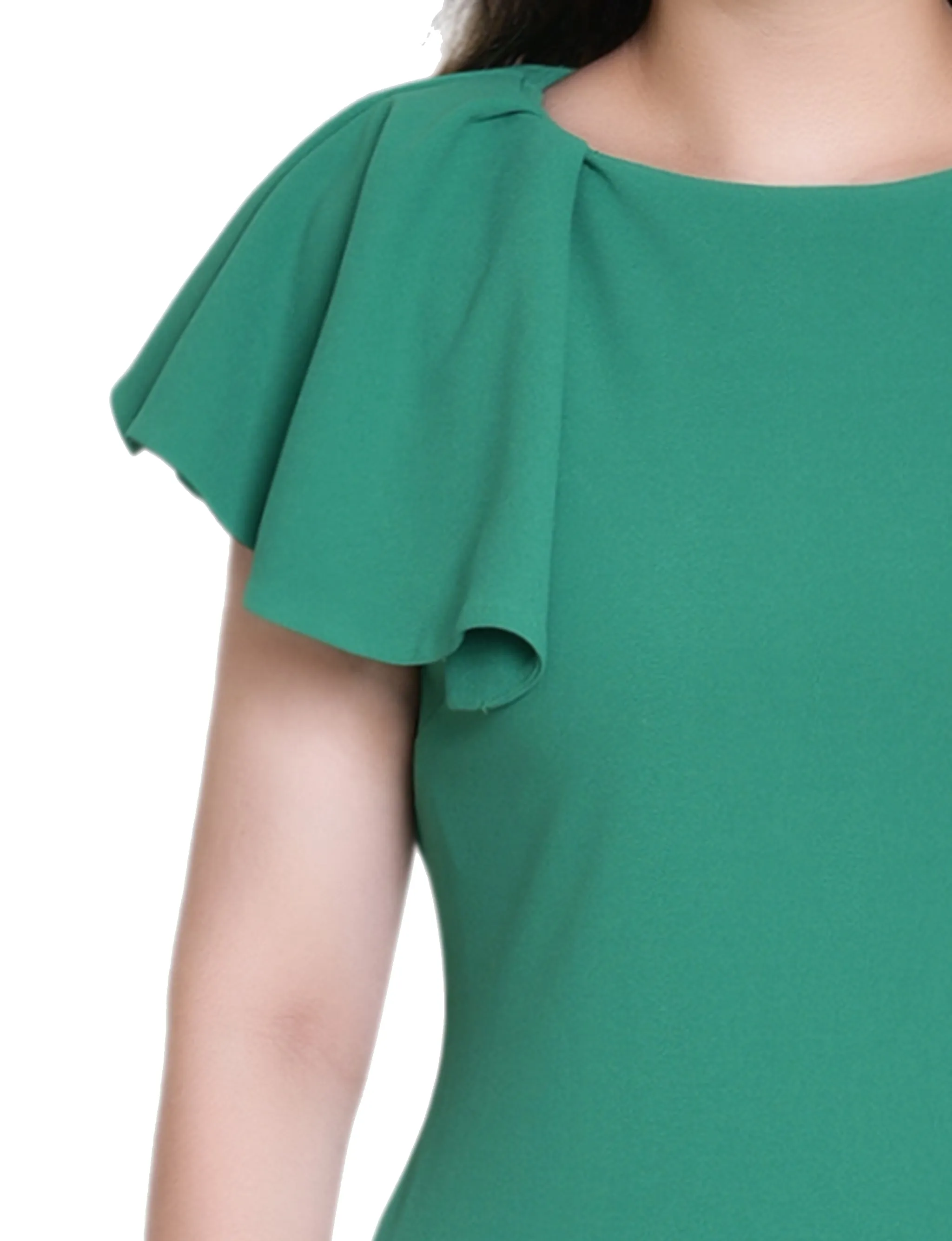 Emerald Green Flutter Sleeve Sheath Dress sold by Dress Barn product image thumbnail 2